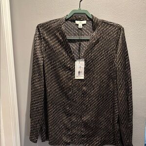 H by Halston Black and Gold Blouse